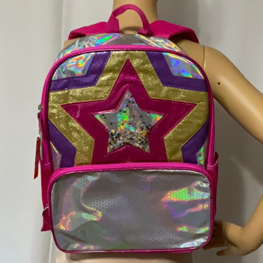 Wonder Nation Pink and Gold Star Girl Backpack NWT